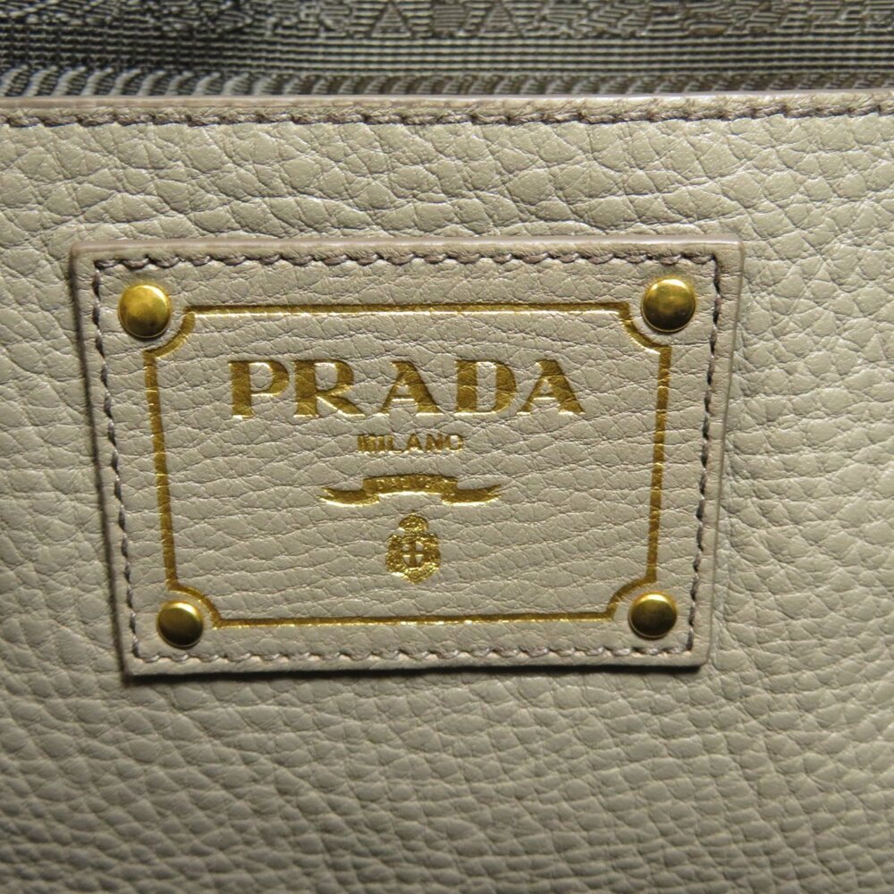 Prada Vitello Phenix Shopping Tote bag textured gray leather - Picture 6 of 11